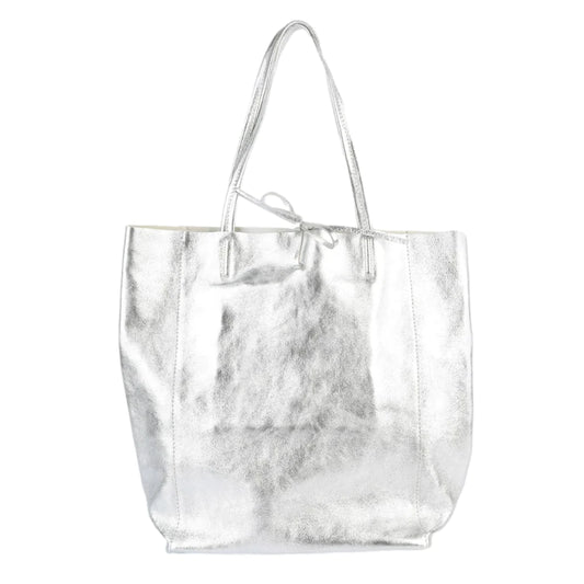 Metallic Silver Tote