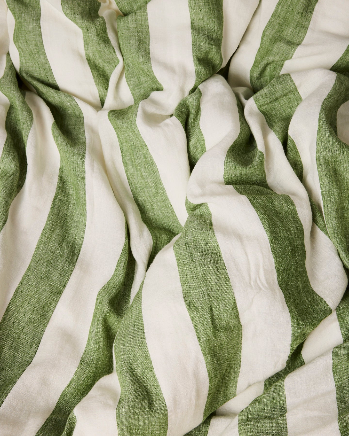 Moss Stripe Linen Pillowcase Set