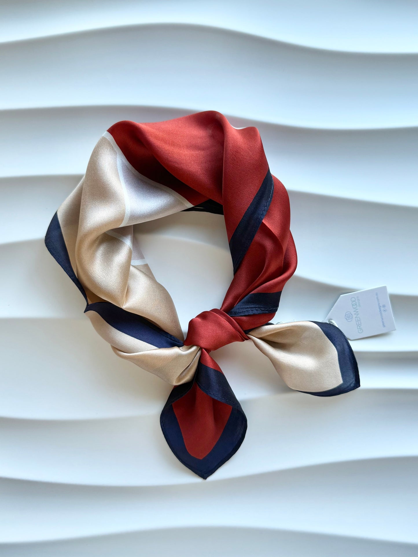 Silk Neck Scarf: ABSTRACT HEART MOTIF