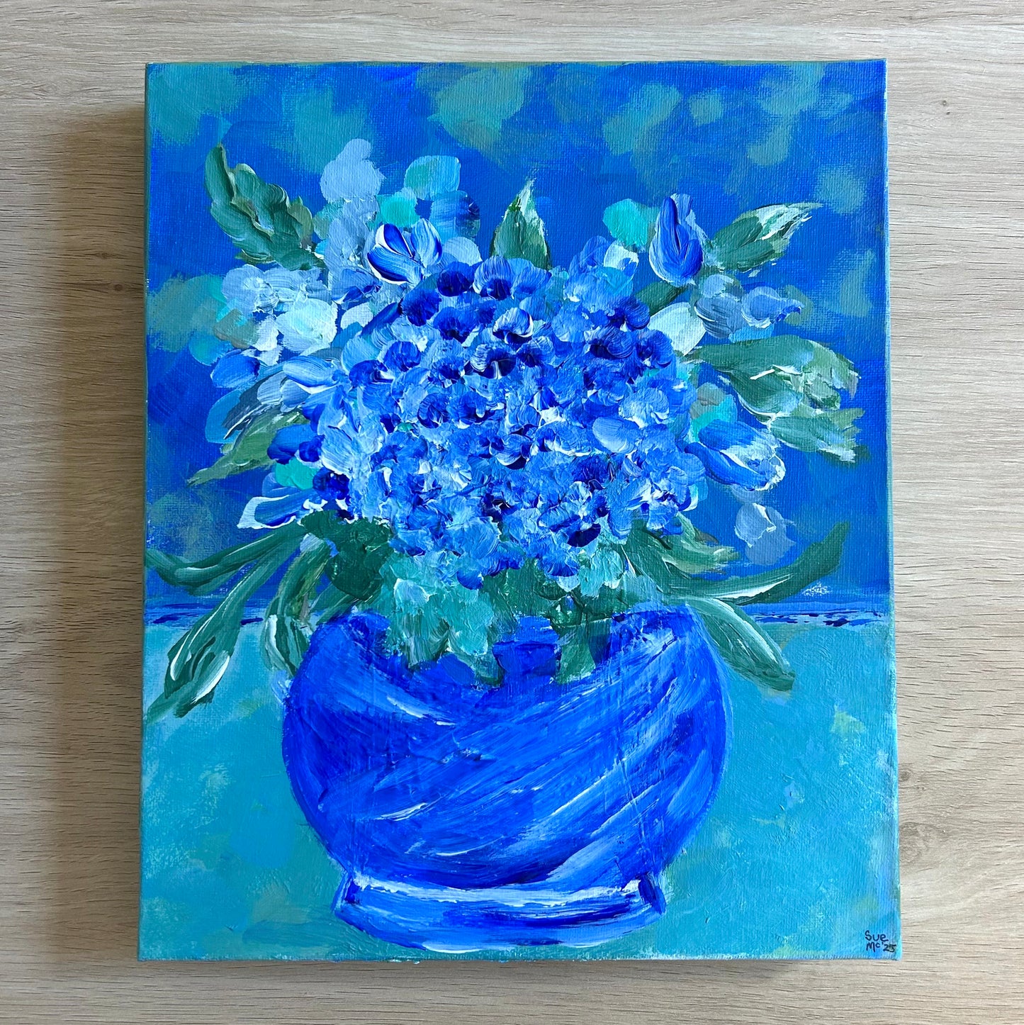 Blue on Blue Hydrangeas - By Sue McCarney