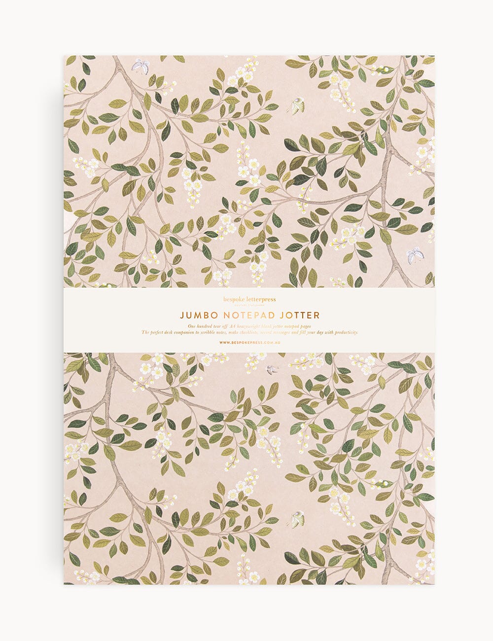 White Blossoms Jumbo Notepad Jotter