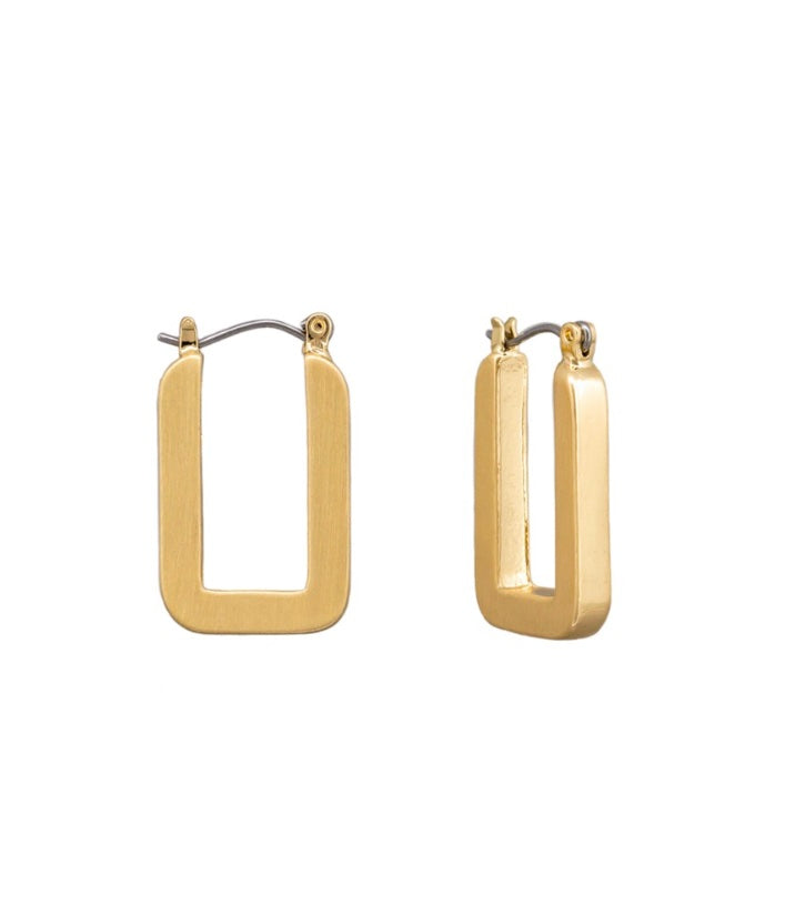 Gold Rectangle Hoops
