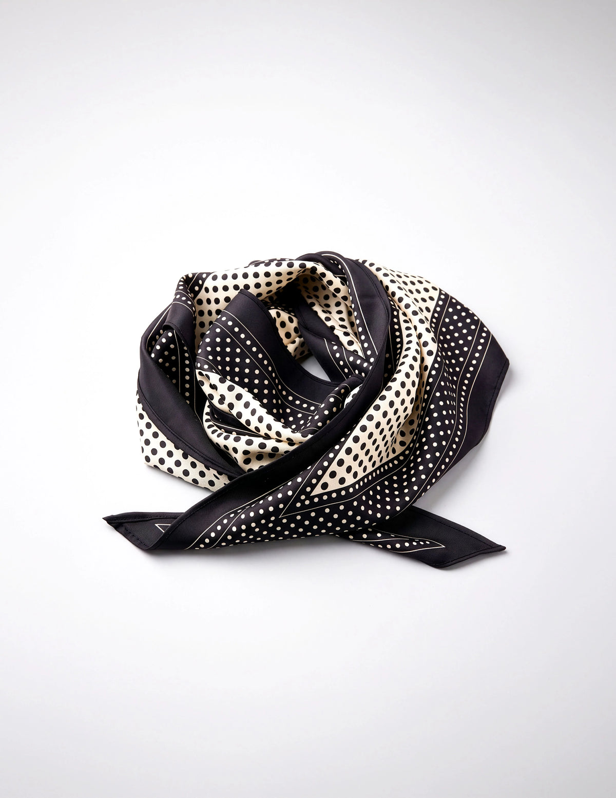 Triangle Scarf - Black Dots
