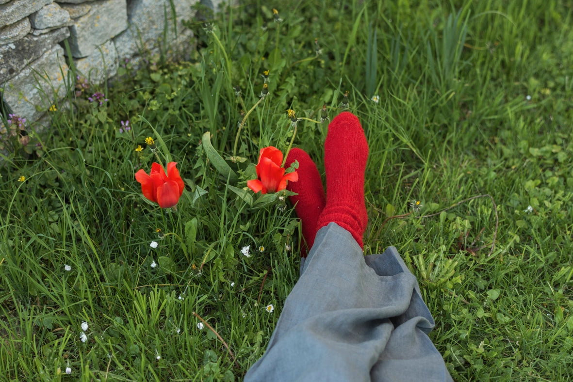 Mohair Socks - Red