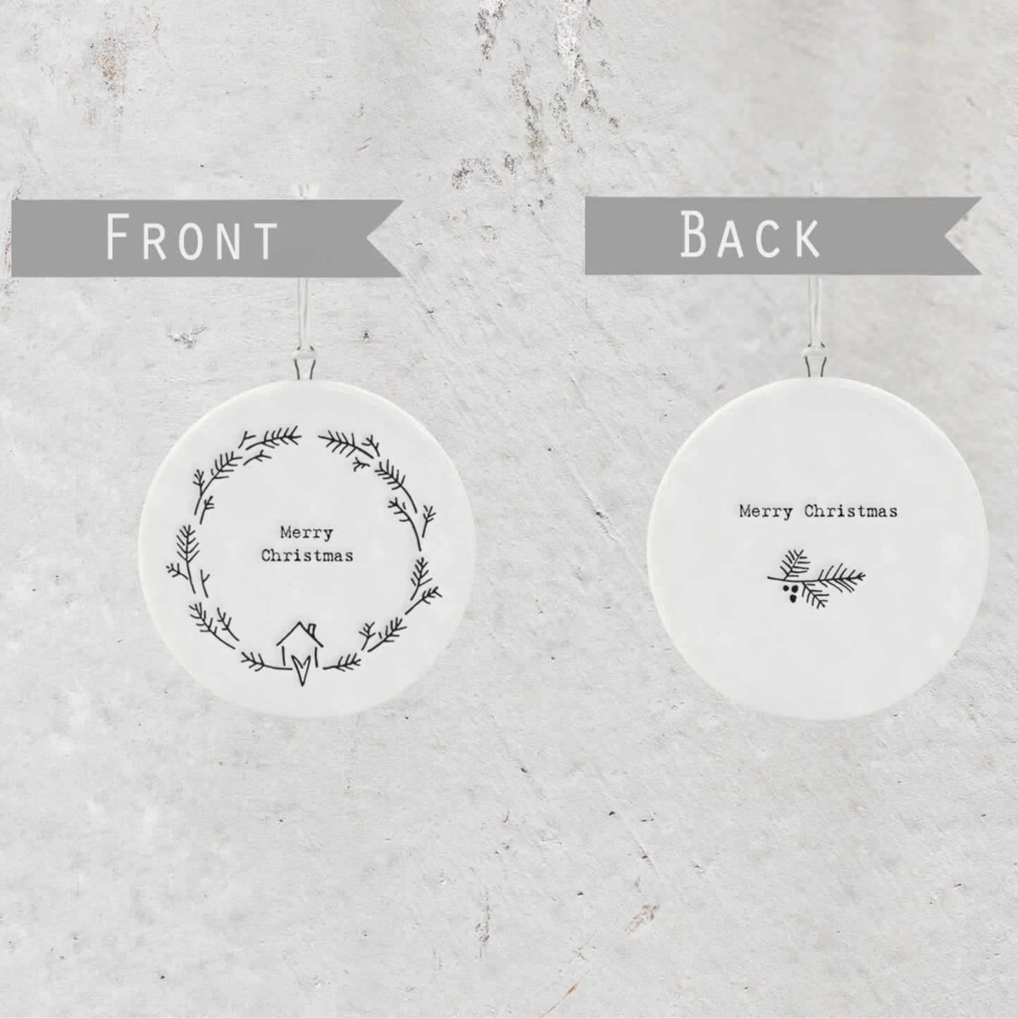 Wreath Porcelain Bauble