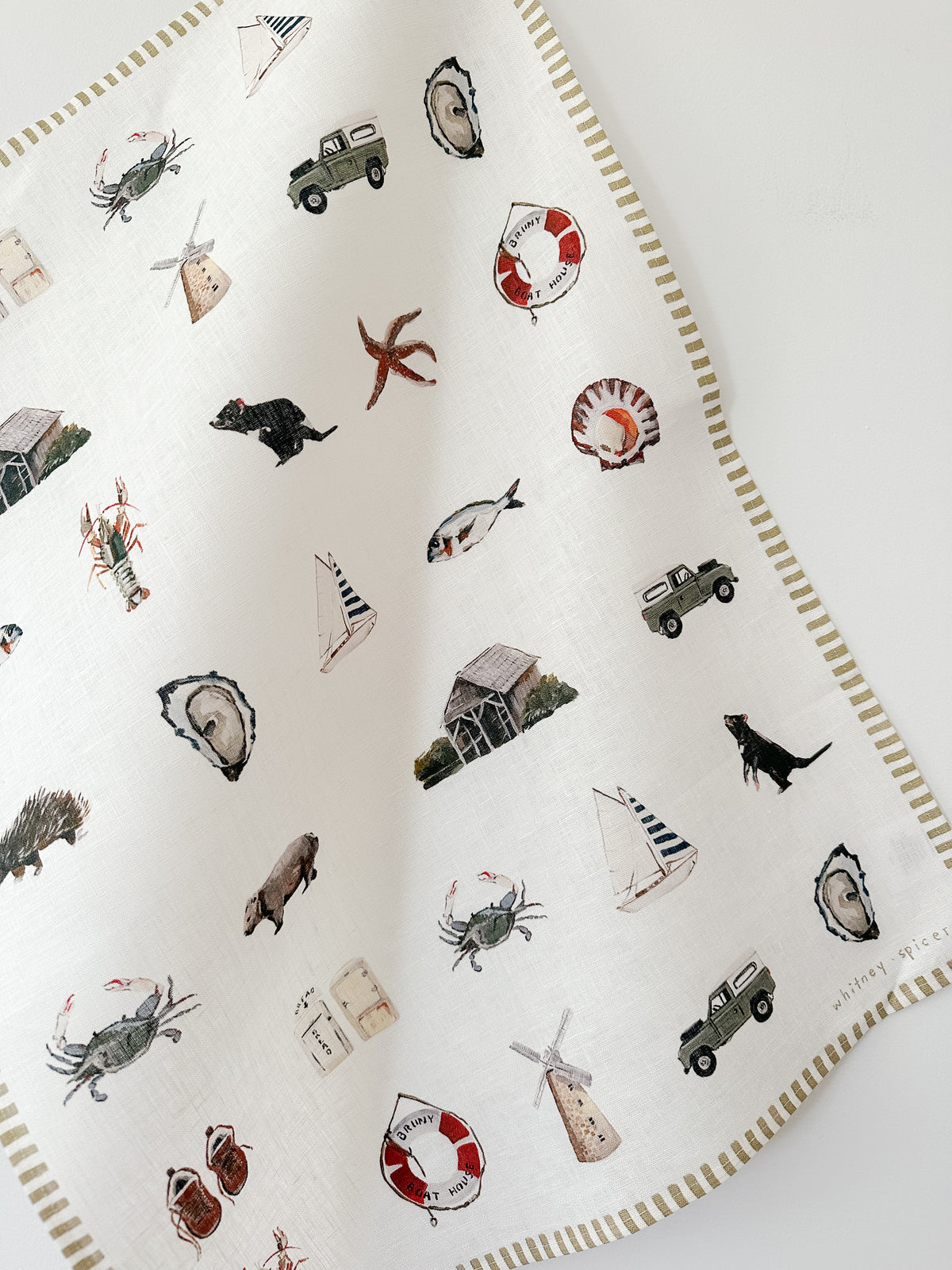 'Tasmania' Linen Tea Towel