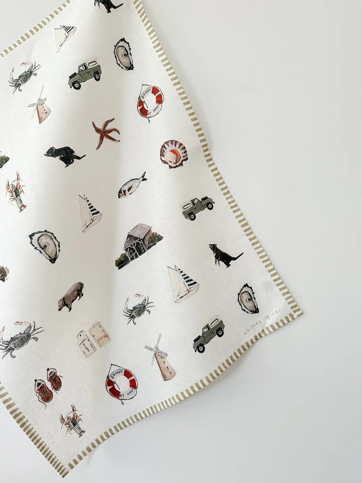 'Tasmania' Linen Tea Towel