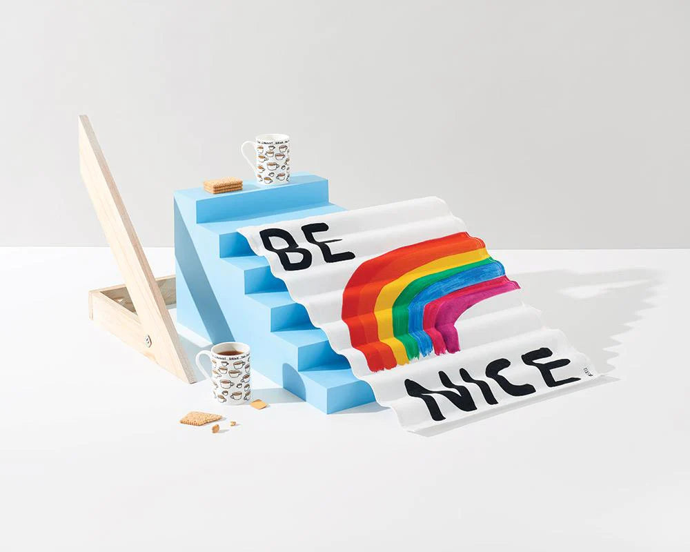 Be Nice Tea Towel x David Shrigley