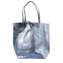 Load image into Gallery viewer, Metallic Blue Jeans Tote