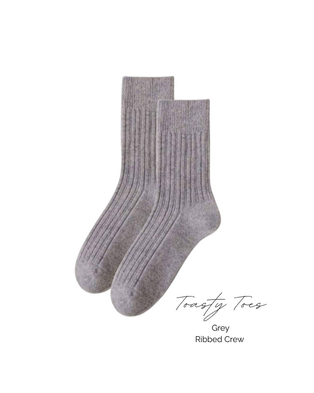 Toasty Toes Woollen ribbed crew socks - Grey
