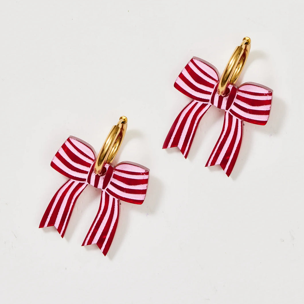 Red Bow Earrings