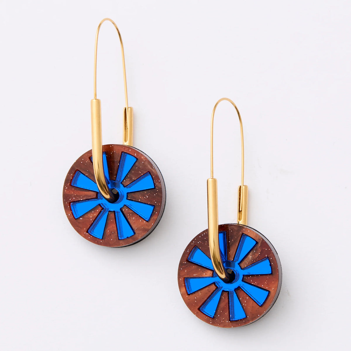 Calypso Earrings- Brown/Cobalt