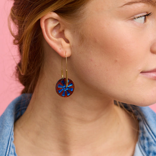 Calypso Earrings- Brown/Cobalt