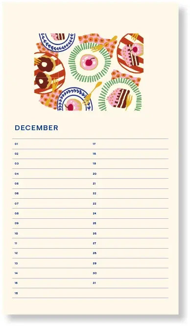 Birthday Calendar - Sun Pink