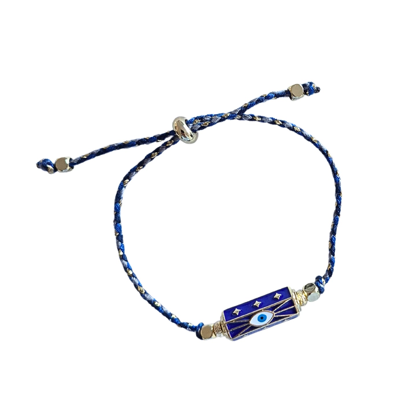 Blue & Gold Eye Cord Bracelet