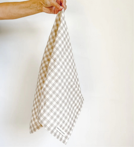 Pure French Linen Tea Towel (Gingham)