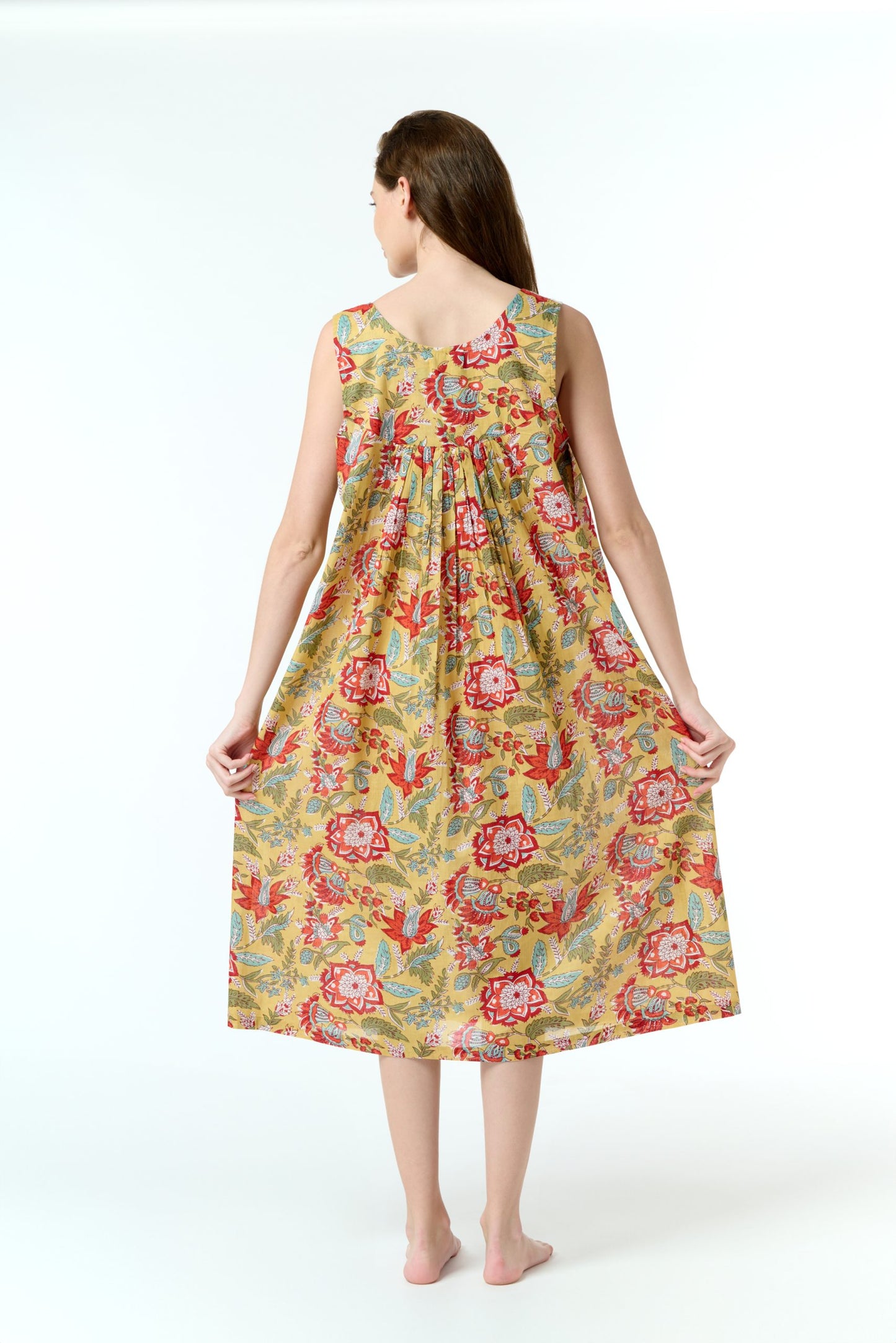 Arabella Mustard Floral Lace V-Neck Nightie