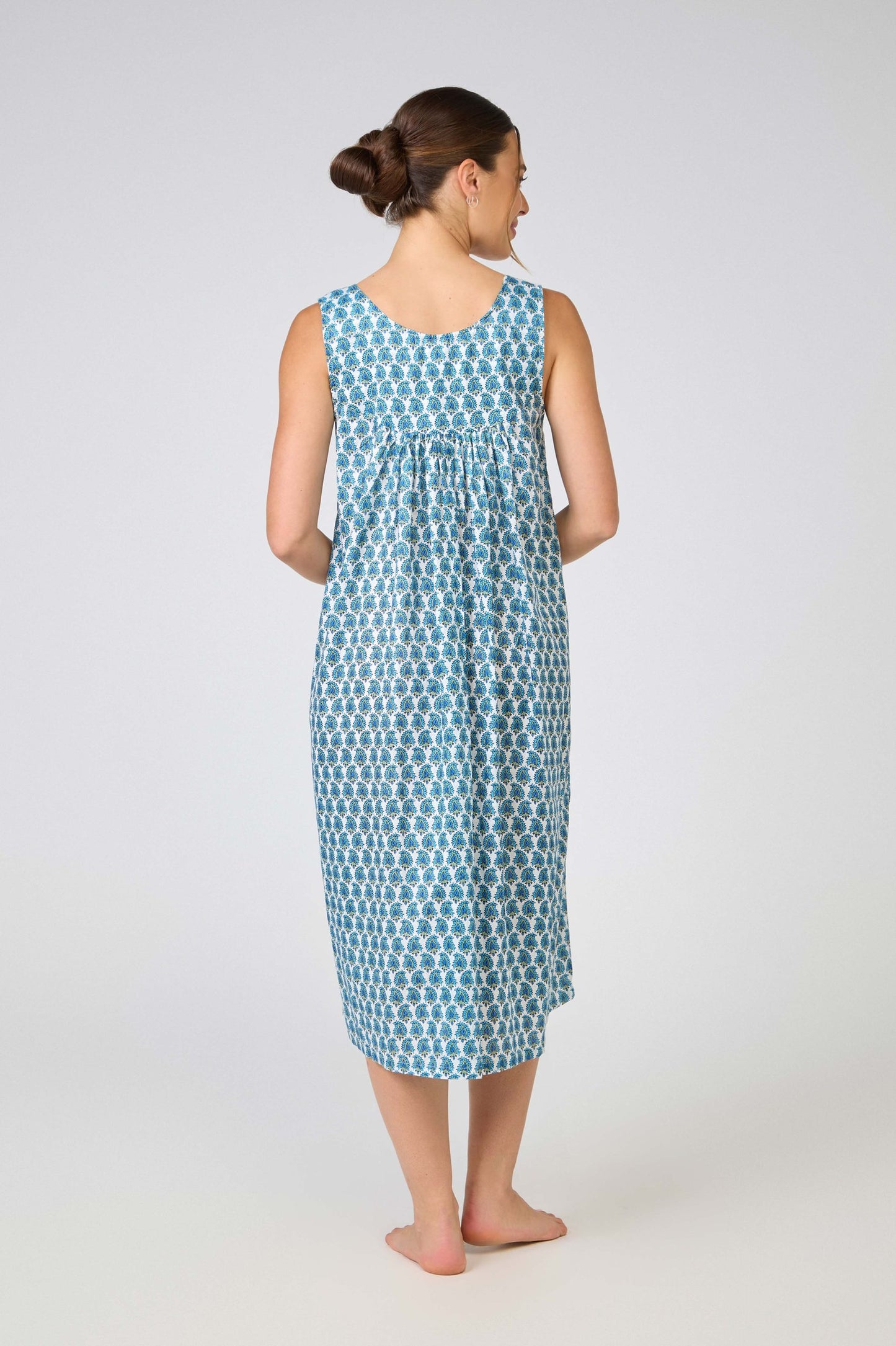 Arabella Blue Paisley Lace V-Neck Nightie