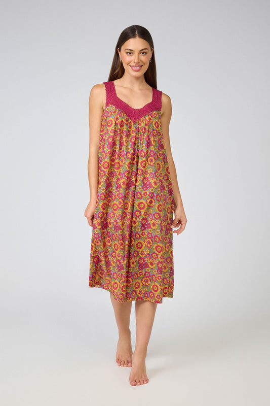 Arabella Sunflowers Lace V-Neck Nightie