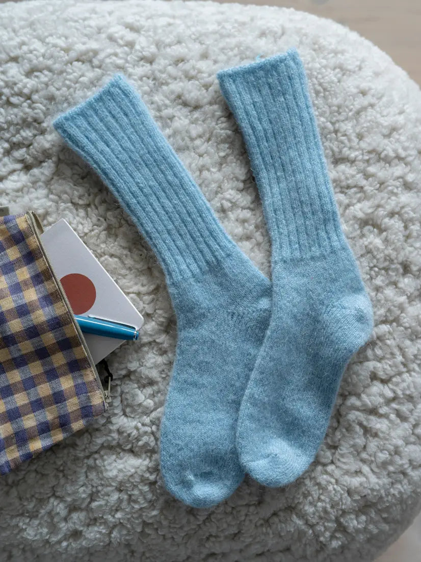 Mohair Socks - Sax