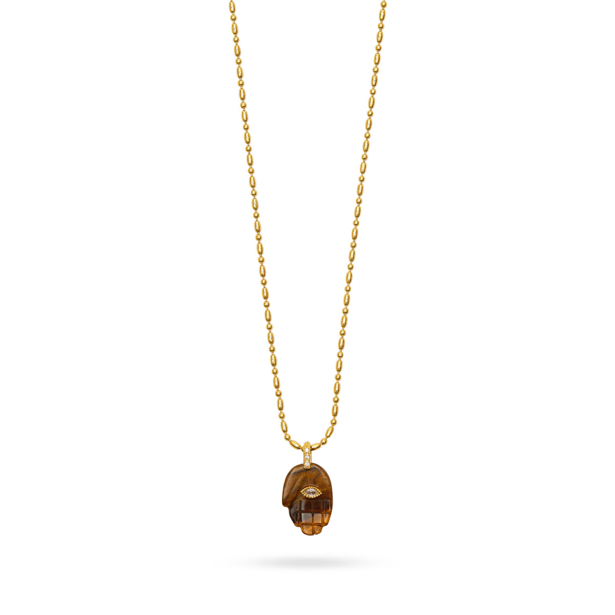 Protective Hand Pendant Necklace- Tiger’s Eye