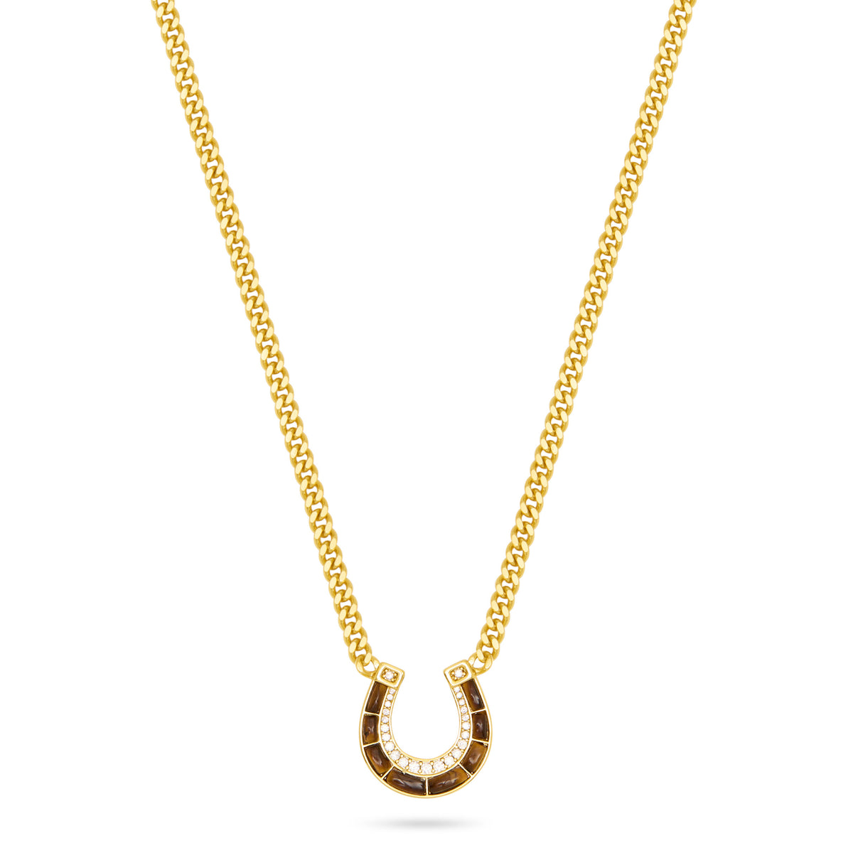 Horseshoe Pendant Necklace- Tiger’s Eye