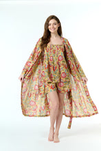 Load image into Gallery viewer, Arabella Dressing Gown Mustard with Red Flowers