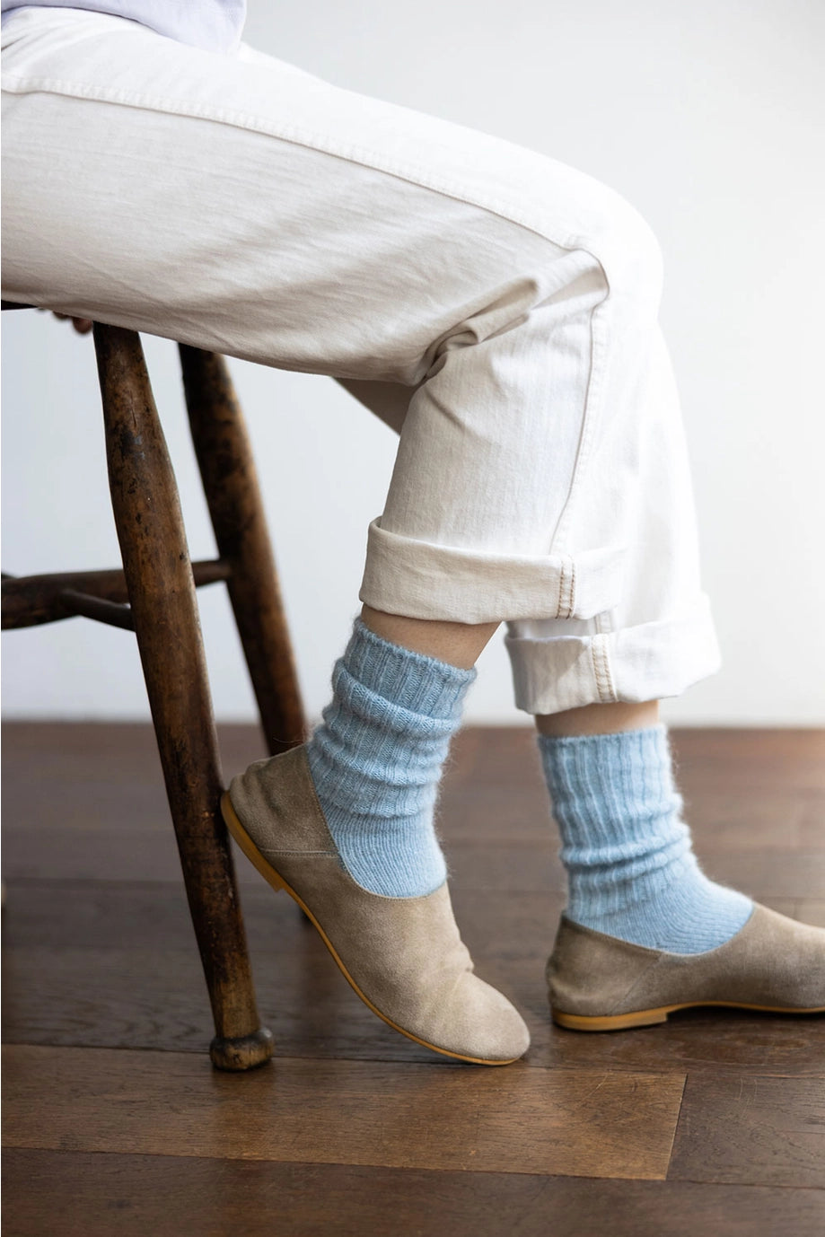 Mohair Socks - Sax