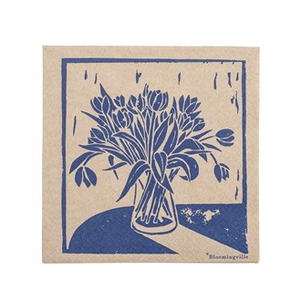 Tulips Blue Paper Napkins