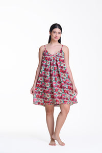 Arabella Red & Pink Floral Short Nightie