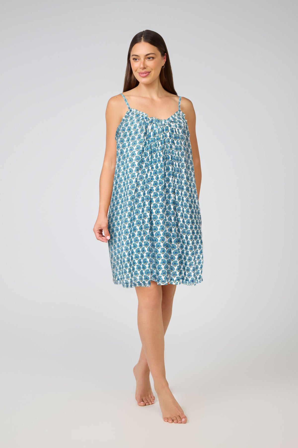 Arabella Blue Paisley Short Nightie
