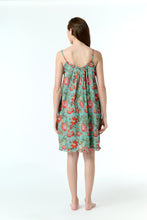 Load image into Gallery viewer, Arabella Teal with Red Florals Short Nightie