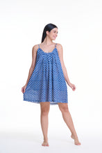 Load image into Gallery viewer, Arabella Blue Geometric Short Nightie