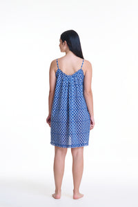 Arabella Blue Geometric Short Nightie