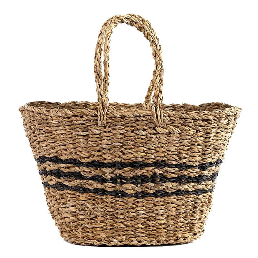 Positano - Banded Seagrass Tote
