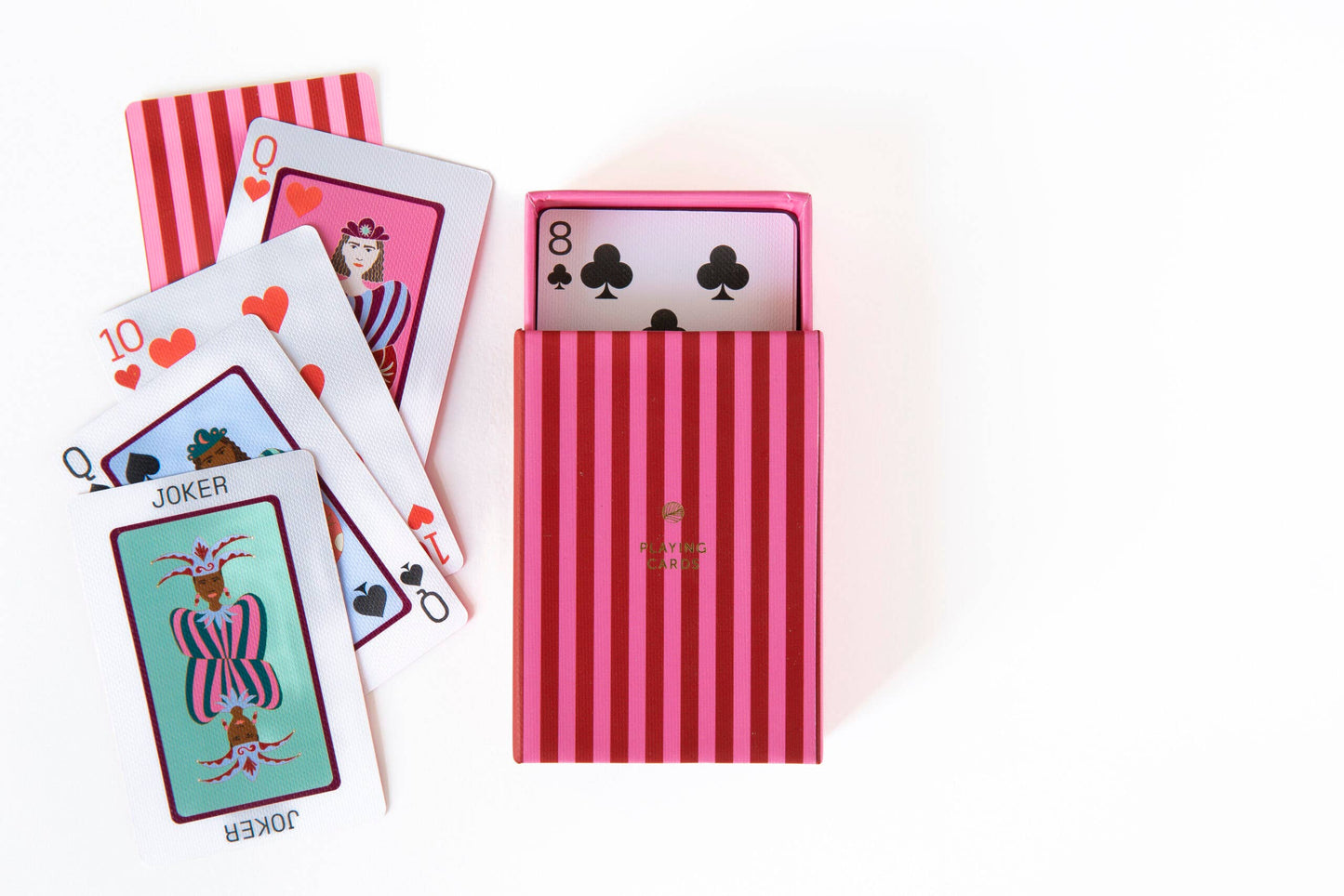 Playing Cards – Stripes Red & Pink