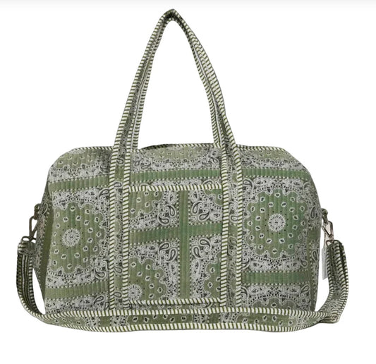 Velvet Weekender - Bandana Green