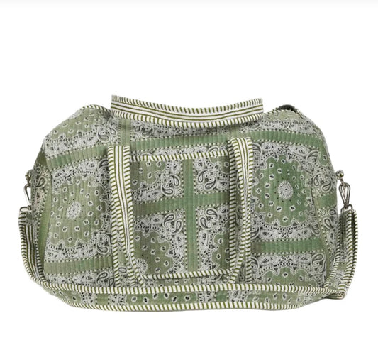 Velvet Weekender - Bandana Green
