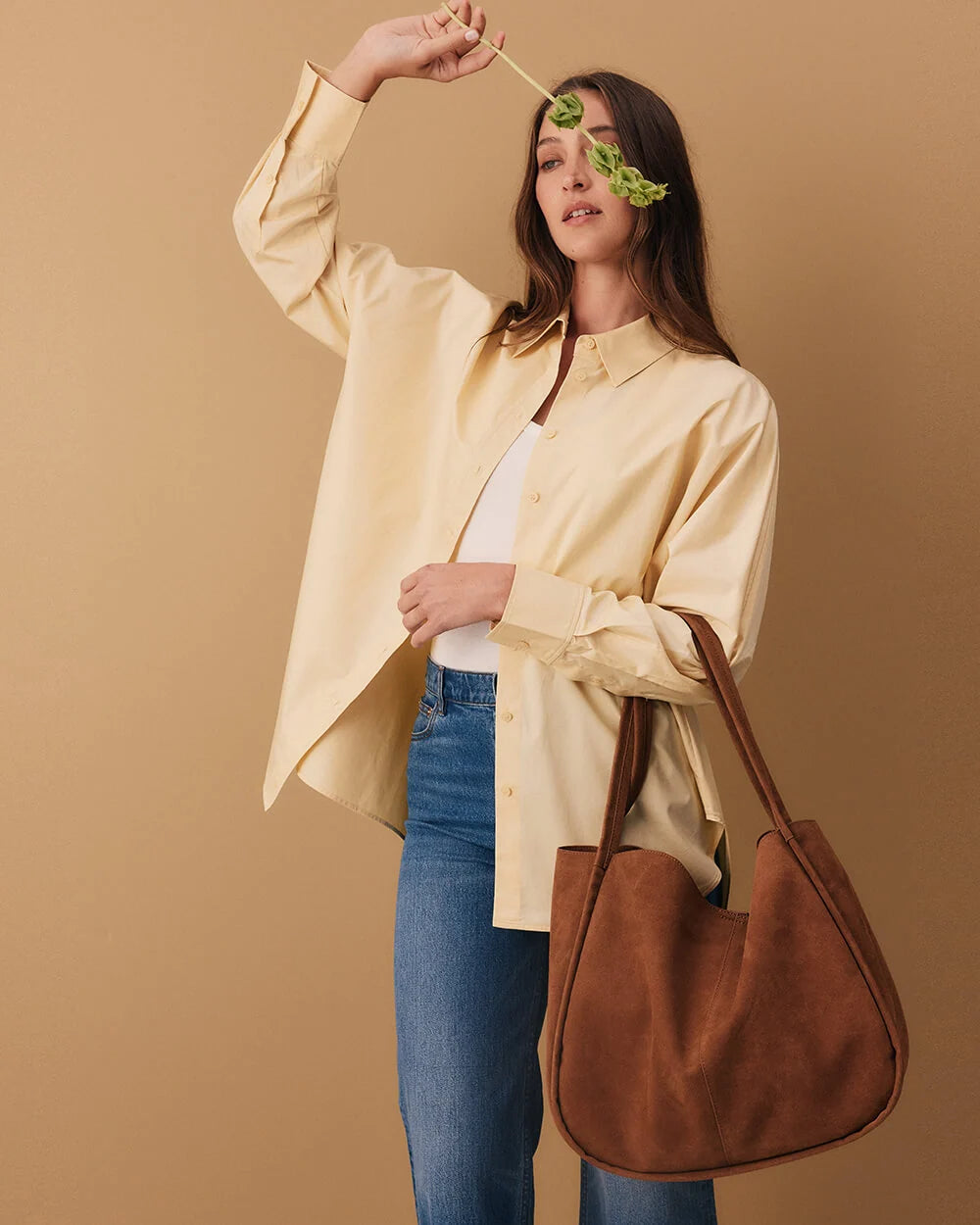 Capri Tote - Tan Microsuede