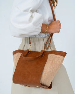 Carnegie Tote - Tan Weave