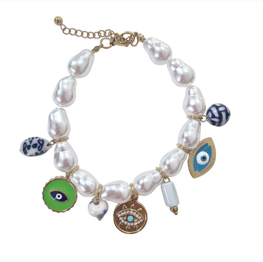 Pearl Charm Bracelet