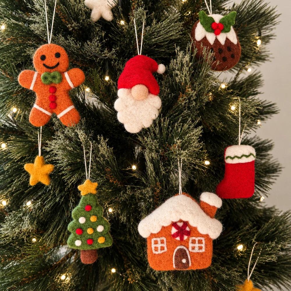 Felt Christmas Ornament - Gingerbread House