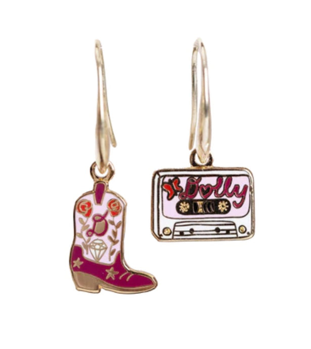 Boot & Country Cassette - Hoop Earrings