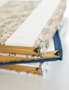 2025 Desktop Linen Bound Planner - WhiteBlossoms