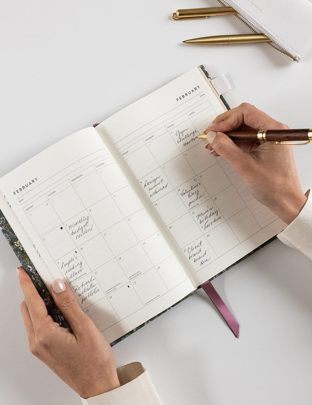 2026 Petite Linen Bound Planner Summer Perennials