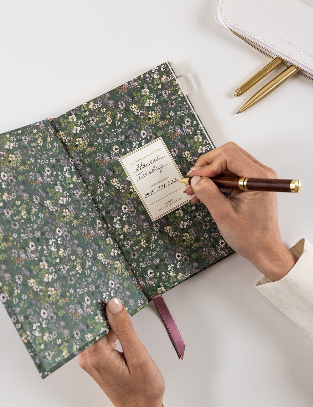 2026 Petite Linen Bound Planner Summer Perennials