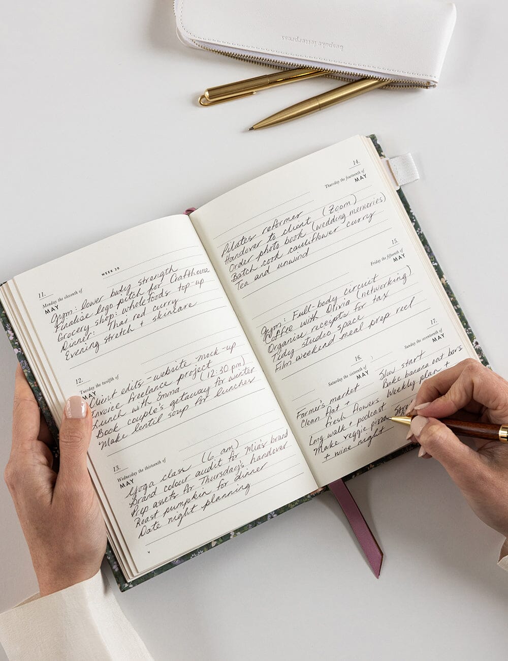 2026 Petite Linen Bound Planner Summer Perennials