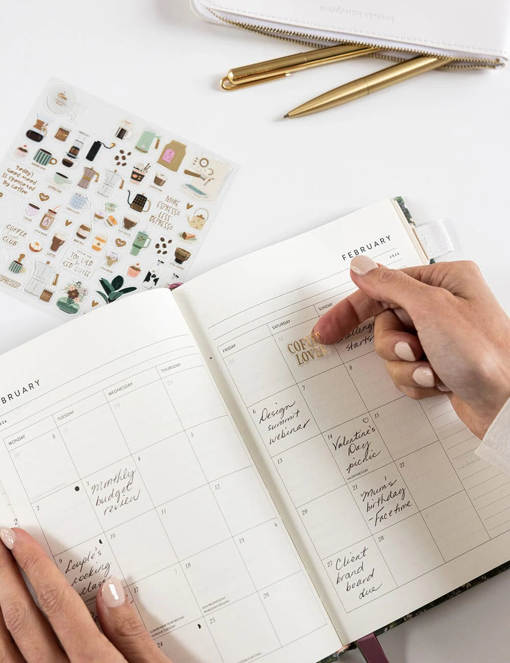 2026 Petite Linen Bound Planner Summer Perennials