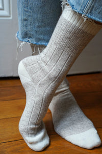 Merino Wool Sand & Cream Socks