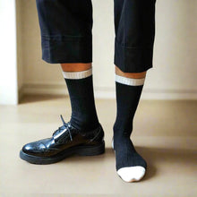 Load image into Gallery viewer, Merino Wool Black &amp; White Socks